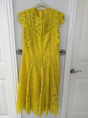 Lela Rose Yellow Cocktail Dress